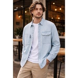 Levi's Made & Crafted Chambray Button Shirt Light Blue Utility XS